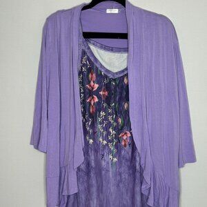 Tank Top with Cardigan Outfit 2X Orange